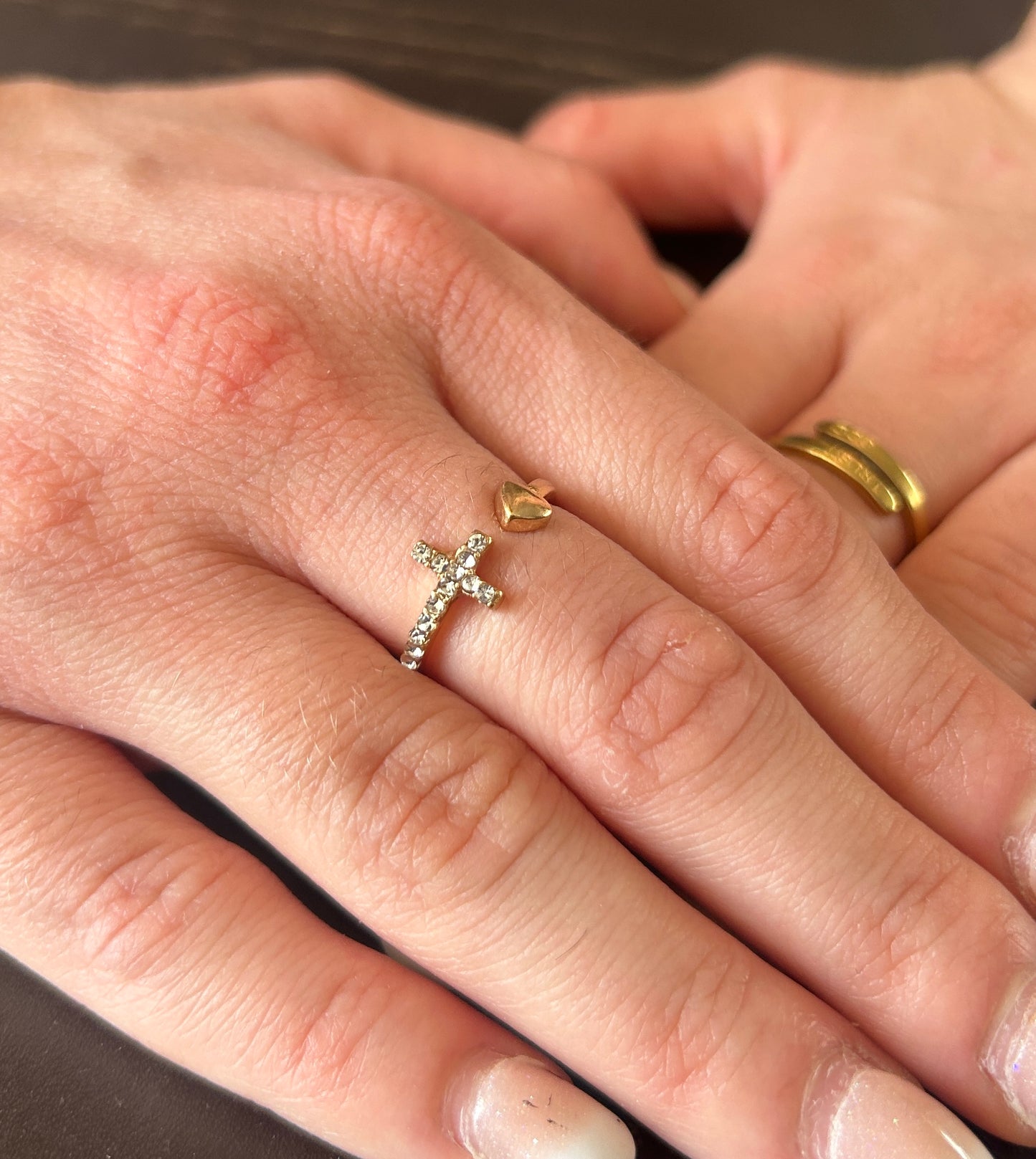 💖 Love Anchored in Faith Ring (Silver & Gold)