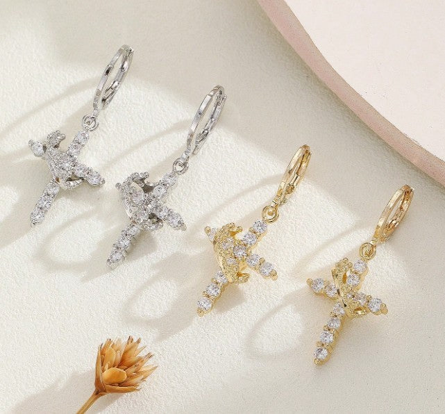 👑 Crowned in Faith™ Cross Earrings (Gold & Silver)