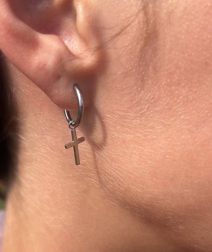 ✨ Gracefully Anchored Cross Earrings (Silver & Gold)