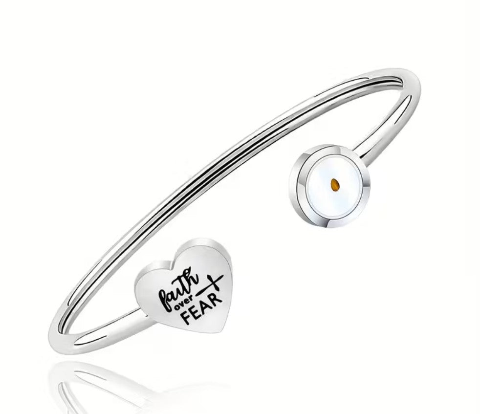 💛 Mustard Seed Faith™ Bracelet – Faith Over Fear (Gold & Silver)