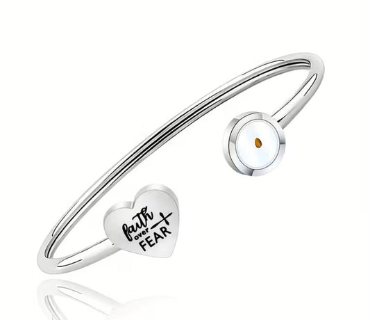 💛 Mustard Seed Faith™ Bracelet – Faith Over Fear (Gold & Silver)